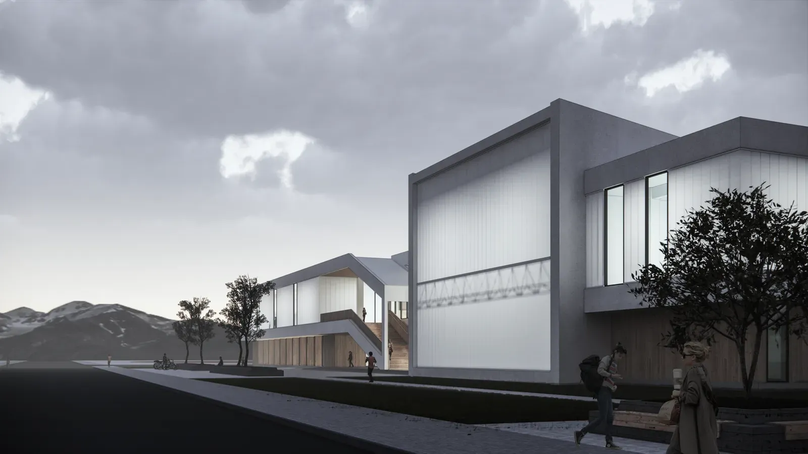 Gable end with a translucent facade