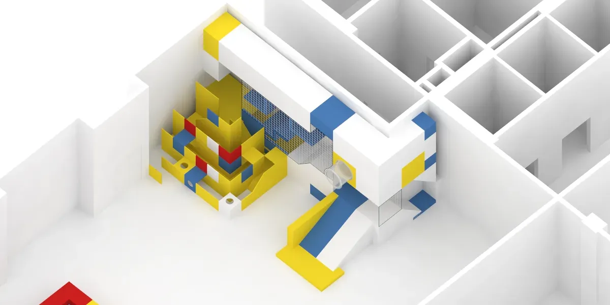 Axonometric of the block maze