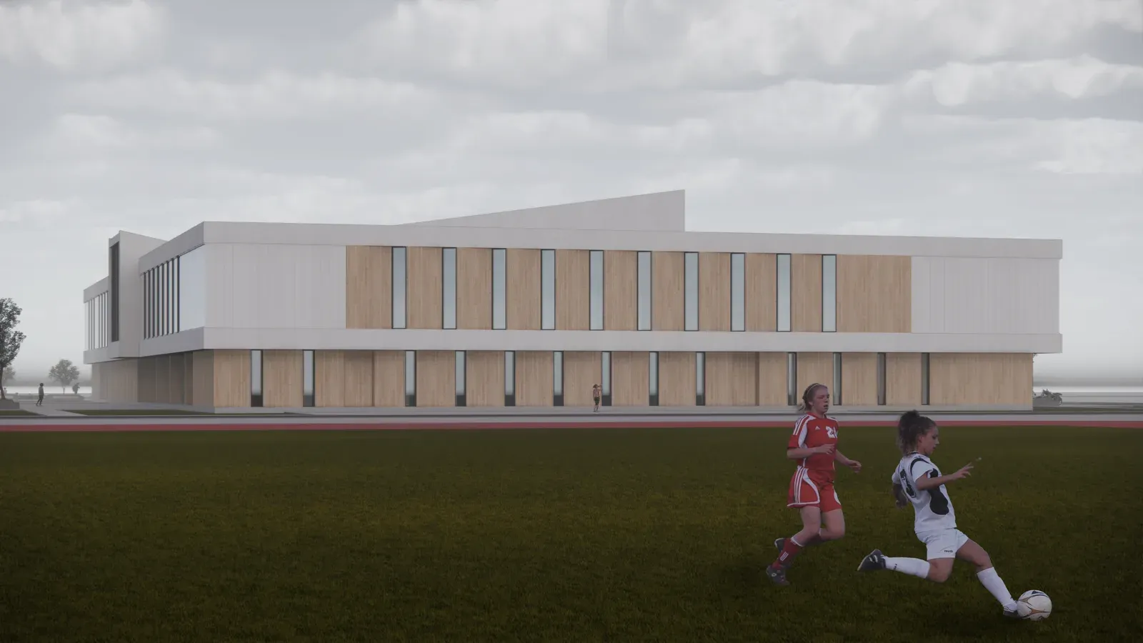 The building beside the sports pitch